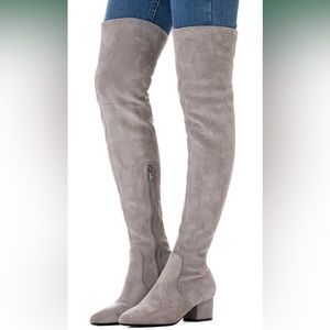 N.N.G Over The Knee Grey Suede Boots